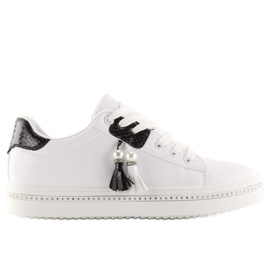 Trampki damskie biało-czarne 88038 WHITE/BLACK białe