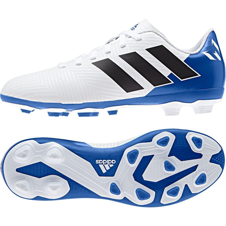 Buty piłkarskie adidas Nemeziz Messi 18.4 Fg Jr DB2369 białe wielokolorowe