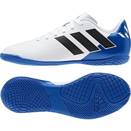 Buty piłkarskie adidas Nemeziz Messi Tango In Jr DB2398 białe niebieskie