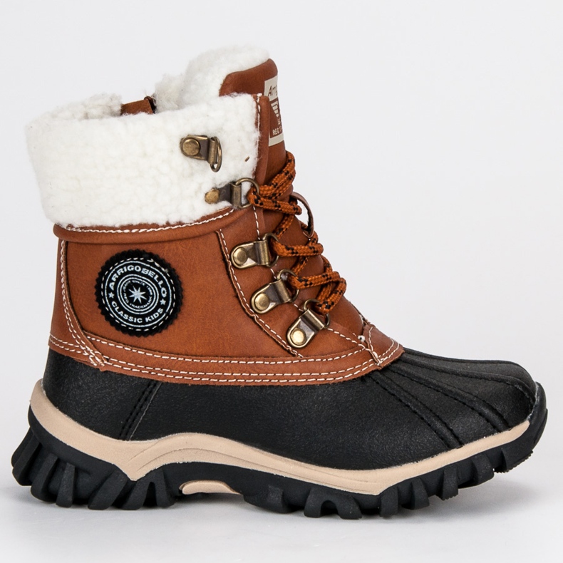 Arrigo Bello Ocieplane obuwie dziecięce brązowe