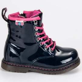 American Club Lakierowane trzewiki american niebieskie