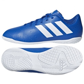 Buty piłkarskie adidas Nemeziz Tango 18.4 In Jr DB2384 niebieskie niebieskie