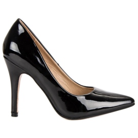 Czarne Lakierowane Szpilki