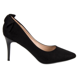 Modne Zamszowe Szpilki VINCEZA czarne