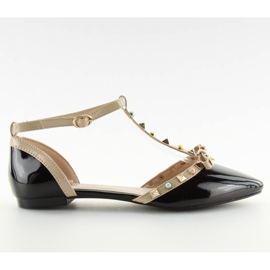 Balerinki z ćwiekami czarne DM29P black