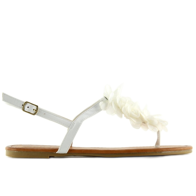 Sandałki z kwiatkami białe CK36P White