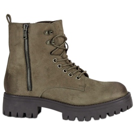 Corina Wiązane zamszowe workery brązowe