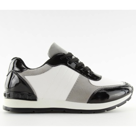 Buty sportowe damskie biało-czarne G-84 Black białe
