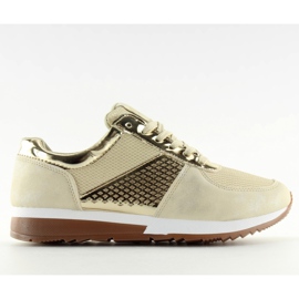 Buty sportowe damskie złote N007 Gold złoty