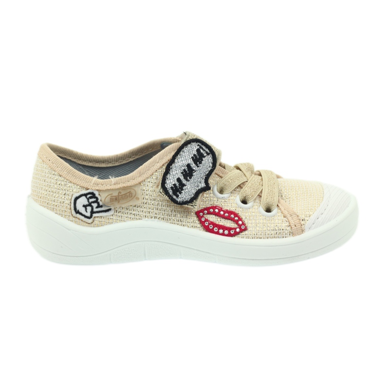 Befado obuwie dziecięce trampki 251x098 szare żółte czerwone