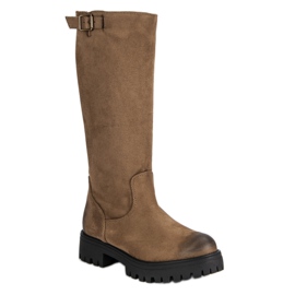 Corina Zamszowe Oficerki brązowe