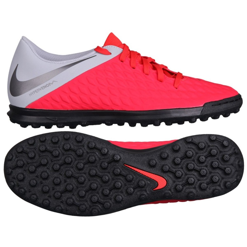 Buty piłkarskie Nike Hypervenom 3 Club Tf AJ3811-600 czerwone czarne