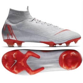 Buty piłkarskie Nike Mercurial Superfly 6 Elite Fg M AH7365-060 szare czerwone