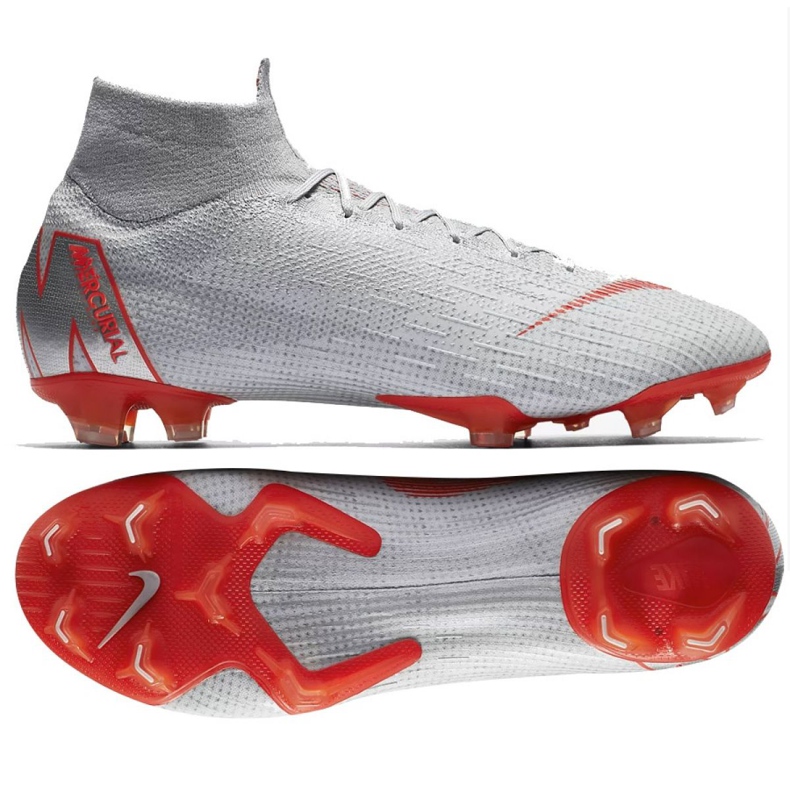 Buty piłkarskie Nike Mercurial Superfly 6 Elite Fg M AH7365-060 szare czerwone