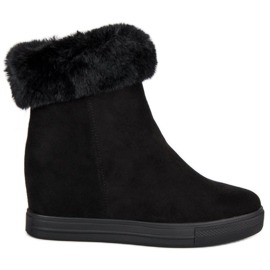 Seastar Czarne botki na koturnie