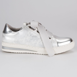 Filippo Srebrne Wiązane Półbuty szare