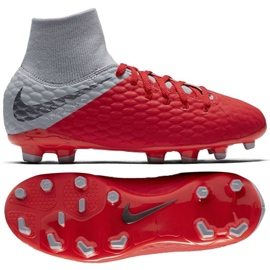 Buty piłkarskie Nike hypervenom Phantom 3 Academy Df Fg Jr AH7287-600 czerwone czerwone