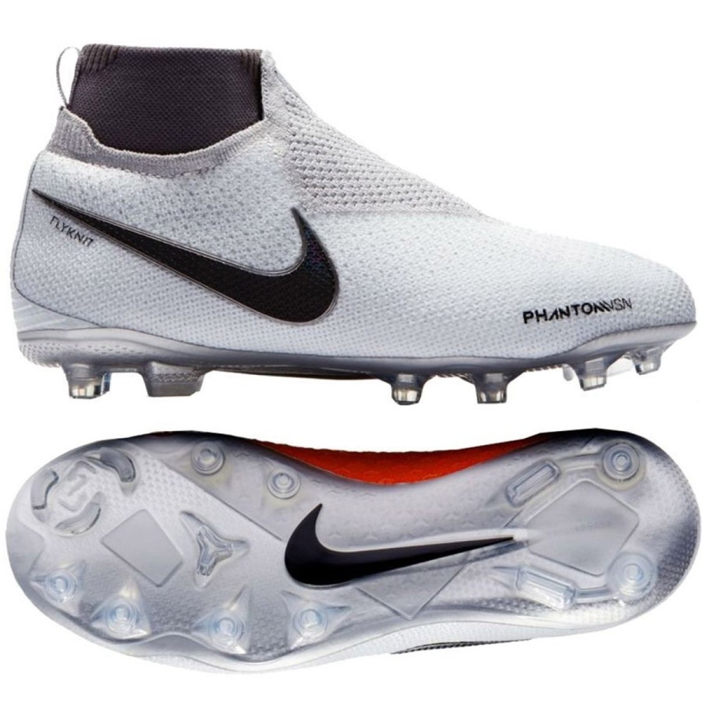 Buty piłkarskie Nike Phantom Vsn Elite Df Fg Jr AO3289-060 białe białe