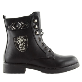 Botki damskie glany czarne H950 Black