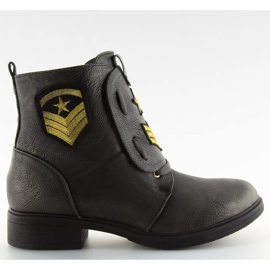 Botki workery z naszywkami szare H-4 Grey