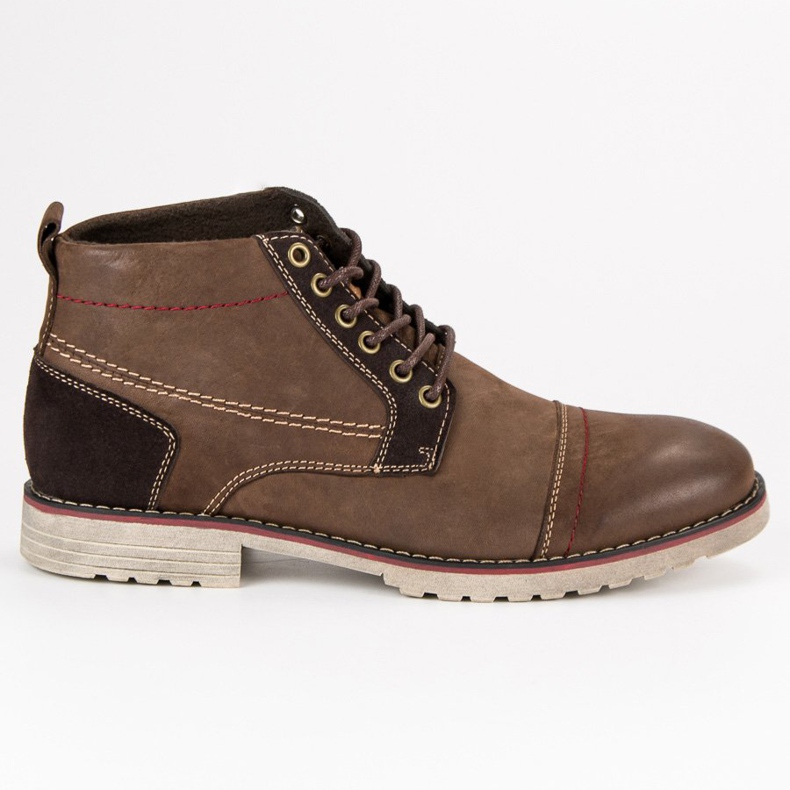 Original Walkman Shoes Wiązane botki ze skóry brązowe