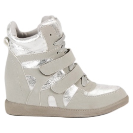 Błyszczące sneakersy szare