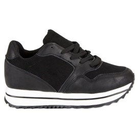 Marquiz Modne sneakersy na platformie czarne