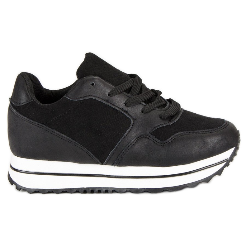 Marquiz Modne sneakersy na platformie czarne