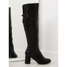 Kozaki na obcasie czarne A-9 Black