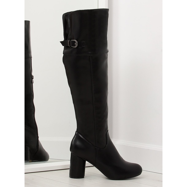 Kozaki na obcasie czarne A-9 Black