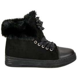Ocieplane trampki czarne
