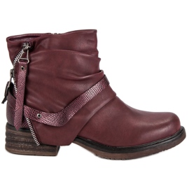 Queentina Bordowe workery czerwone