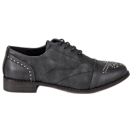 Super Me Modne Wiązane Półbuty czarne