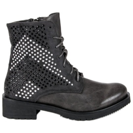 Rockowe botki workery szare