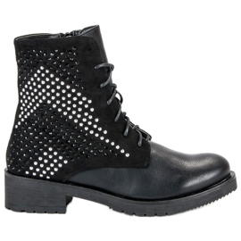 Rockowe botki workery czarne