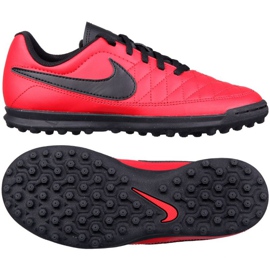 Buty piłkarskie Nike Majestry Tf Jr AQ7896-600 czerwone czerwone