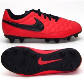 Buty piłkarskie Nike Majestry Fg Jr AQ7897-600 czerwone czerwone