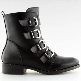 Botki z klamerkami czarne 6312 Black