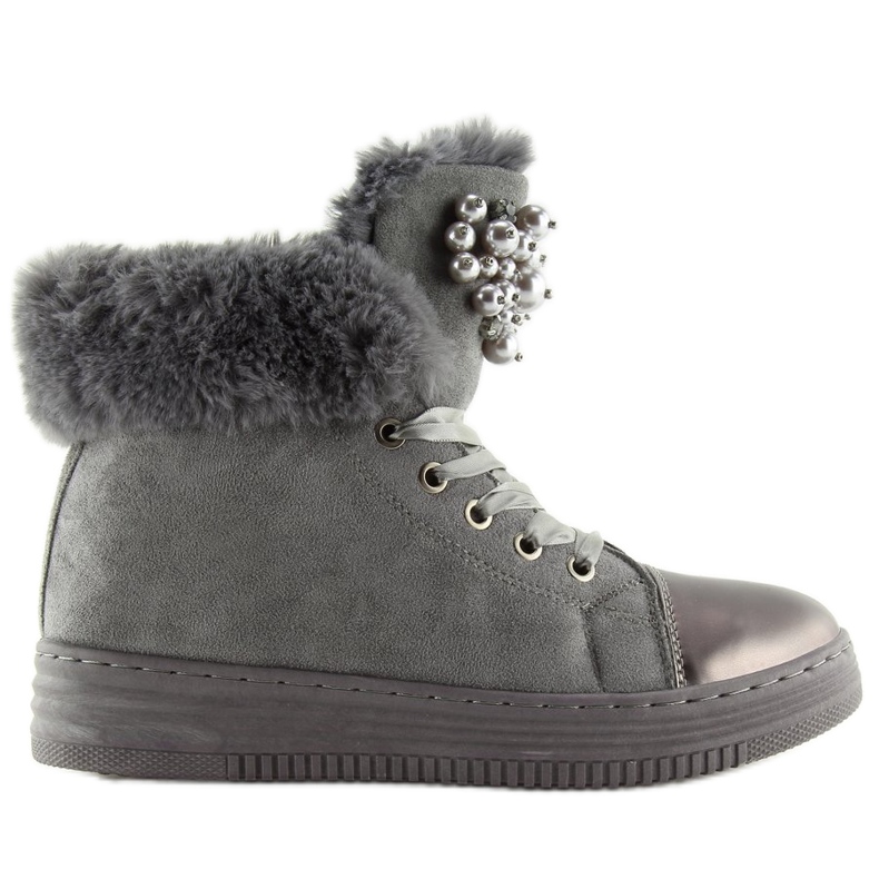 Trampki grubo ocieplane szare KK-97 Grey