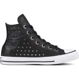 Converse Chuck Taylor All Star Leather Black Black Silver czarne