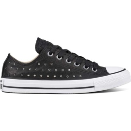 Converse Chuck Taylor All Star Leather Black Black Silver czarne