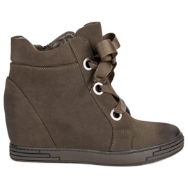 Ciemnozielone Sneakersy VINCEZA