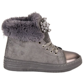 Ocieplane trampki szare