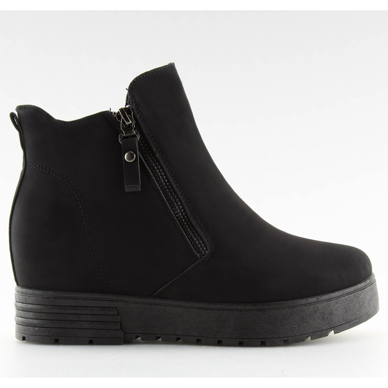 Botki na ukrytym koturnie czarne SJ657 Black