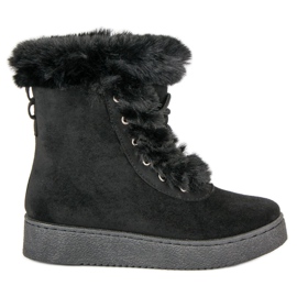 Czarne wiązane śniegowce