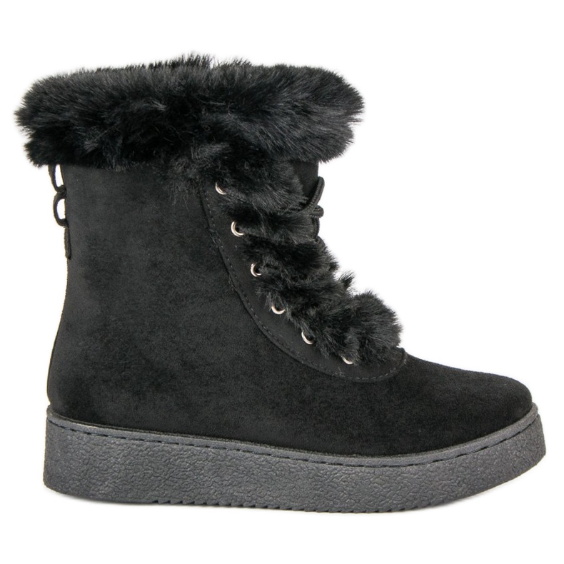 Czarne wiązane śniegowce