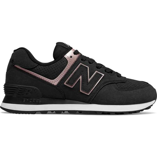 New Balance Wl574nbk Black With Champagne Metallic czarne