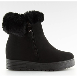 Botki na koturnie czarne A-173 Black