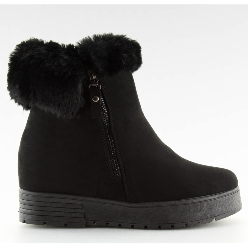 Botki na koturnie czarne A-173 Black