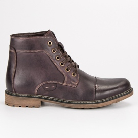 Wolski Skórzane botki męskie brązowe